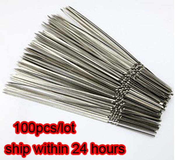 

нержавеющая сталь плоский барбекю палку барбекю шашлык шашлык 100 шт. / лот nl1201