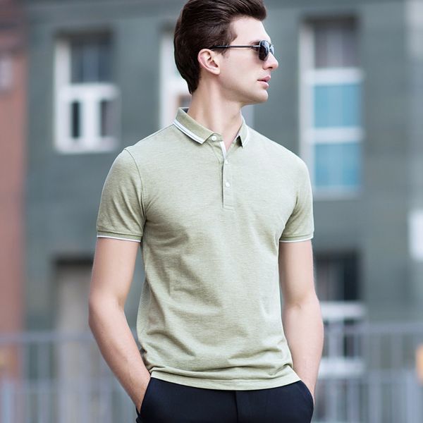 

men's summer solid shirt smart casual cotton short sleeve solid color shirt men brand breathable tee shirt, White;black