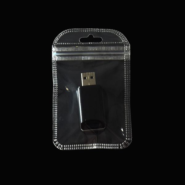 

200pcs/lot 7*11cm small gift packaging clear plastic bags transparent zipper poly bag for earring ring packing pouch with hang hole