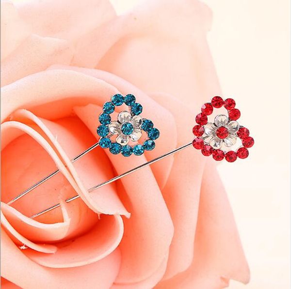 

36pcs/pack rhinestone heart hijab pins, hat pins, brooch pins muslim hijab brooches women brooch ing, Gray