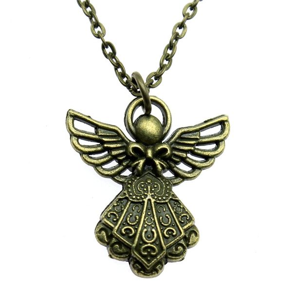

wysiwyg 5 pieces metal chain necklaces pendants hand made necklace men angel 26x23mm n2-a12709, Silver