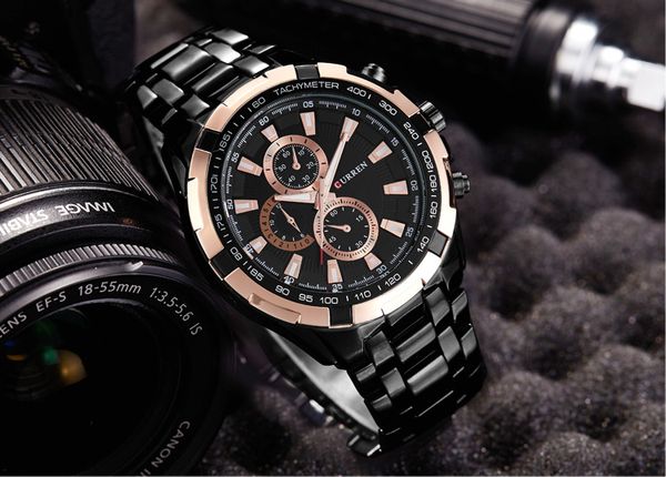 

new stylish famous designer men movt curren8023 japan watch steel wrist sport new model stainless dive watches style military mens watc xehj, Slivery;brown