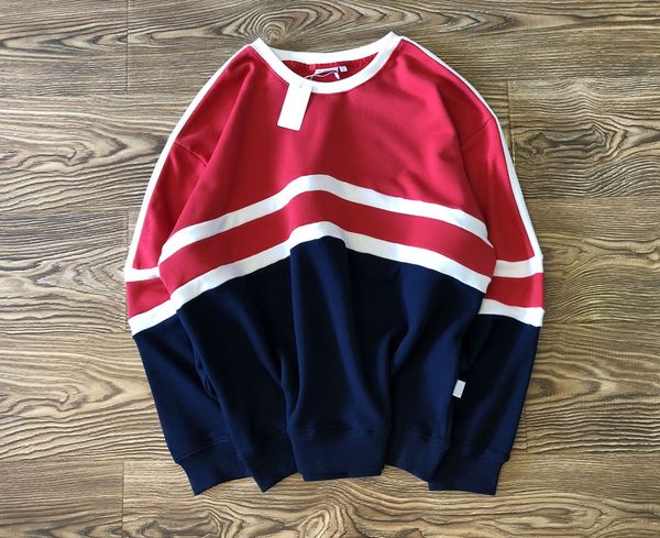 

Mens Branded Sweashirts Old School Style Contrast Colored Loose Casual Pullovers Casual Ribbed Long Sleeve Sports Wears
