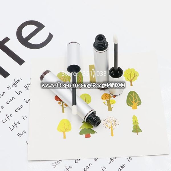 

30pcs 50pcs round silver empty cosmetic lip gloss tube professional beauty silver liquid lipstick bottle lip oil container 3ml