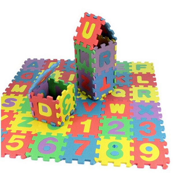 

HOT children mini EVA Foam Alphabet Letters Numbers Floor Soft Baby Mat 3d puzzle Kids Educational toys 36 pcs