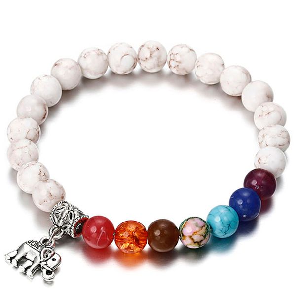 

ns19 new 7 chakra bracelet men black lava healing balance beads reiki buddha prayer natural stone yoga bracelet for women, Golden;silver