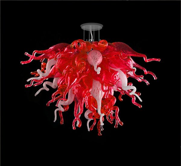 

modern led chandelier pendant light style hand blown glass chandelier light red and white crystal chandelier