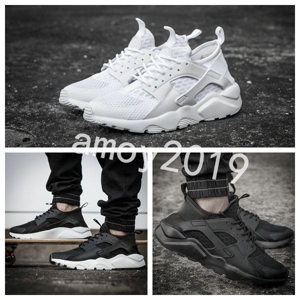 

new 2018 air huarache 4 men women running shoes all white huraches zapatos ultra huaraches mens trainers hurache sneakers size 36-46