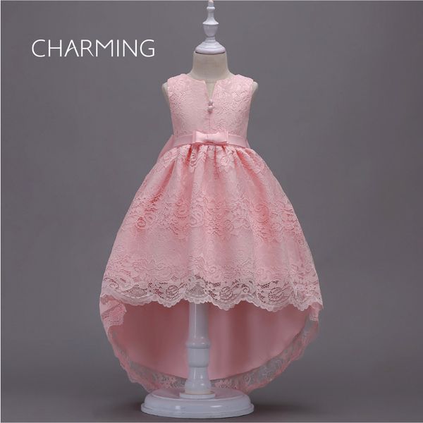 

little girls pageant dresses lace dresses high low prom dresses performance costume new model girl dress, White;blue