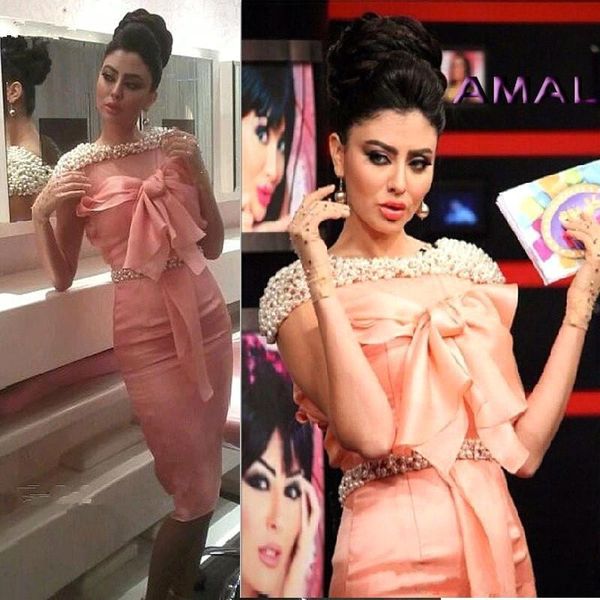 

винтаж розовый жемчуг короткие коктейльные платья 2018 блестящие бисероплетение оболочка колен платья выпускного вечера с лук, Black