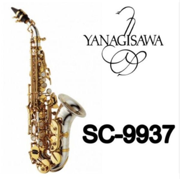

new yanagisawa curved soprano saxophone sc-9937 silvering brass sax professional mouthpiece patches pads reeds bend neck