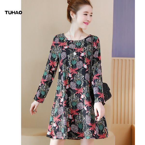 2020 Tuhao Folral Print Large Size For Women Clothing Long Sleeve