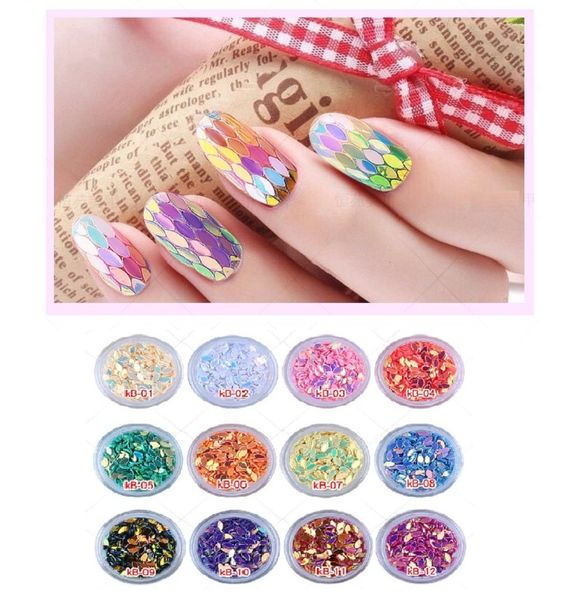 

bling bling nail art glitter drop shapes confetti mix color sequins acrylic tips shinny nail art accessories decorations, Silver;gold