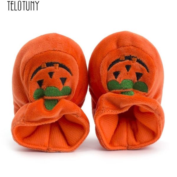 

telotuny halloween shoes for children newborn toddler baby girls boys halloween flock pumpkin soft sole casual shoes z0801