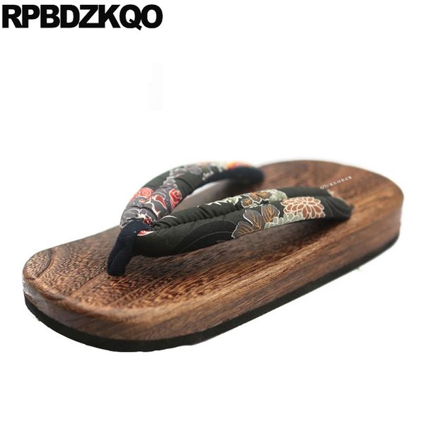 

nice platform shoes waterproof geta size 47 water men sandals slides slippers summer 46 outdoor flip flop japanese clogs flat, Black
