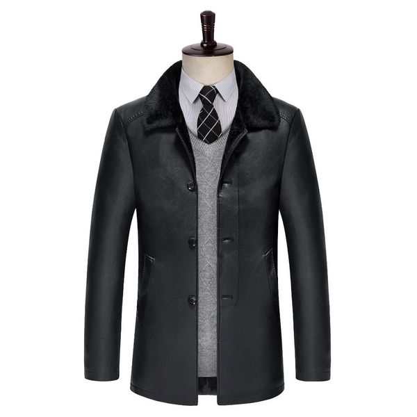 

1508 new fashion winter men lamb fur coat genuine leather jacket coat man winter clothes, Black;brown