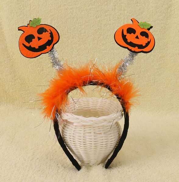 

2018 halloween christmas party children headwear baby headband cute ear hair band pumpkin bat wings hair accessories 0-8 years, Slivery;white