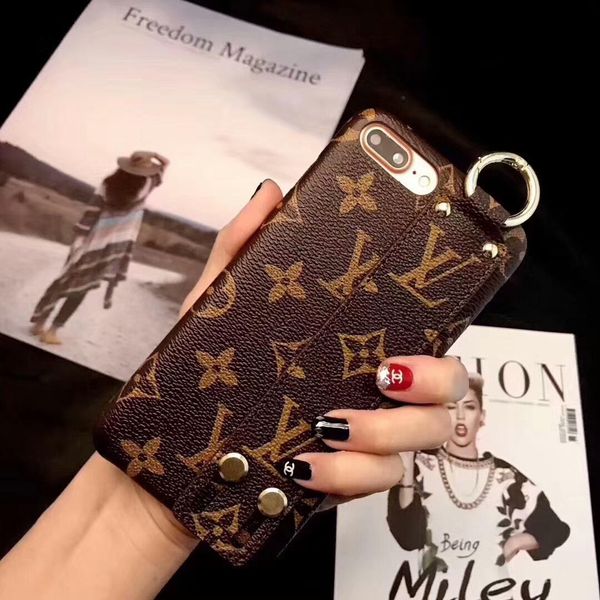 

Fashion Finger Strap Phone Case for IPhone X XS MAX XR Anti-Skid Cellphone Cases PU Leather Fashion Pattern Skin Cover for IPhoneX 8 7 6 Plu