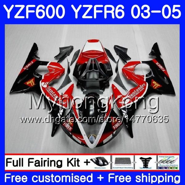 Karosserie für Yamaha YZF600 YZF R6 03 04 05 YZFR6 03 Karosserie Santander Red Hot 228HM.21 YZF 600 R 6 YZF-600 YZF-R6 2003 2004 2005 Verkleidungsset