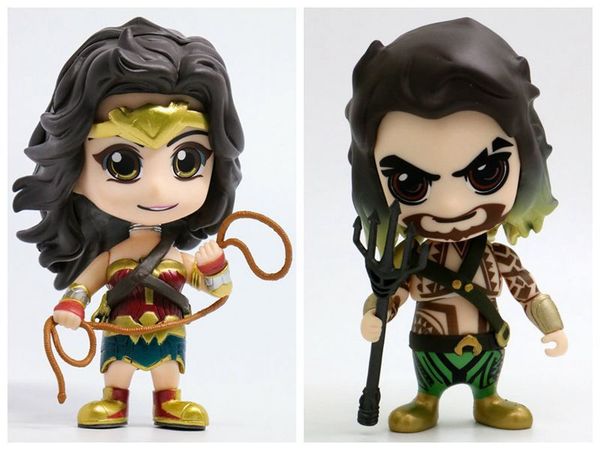 

toy gift model new teen gift justice alliance super hero q version shaking head wonder woman sea king mantra lasso doll box egg