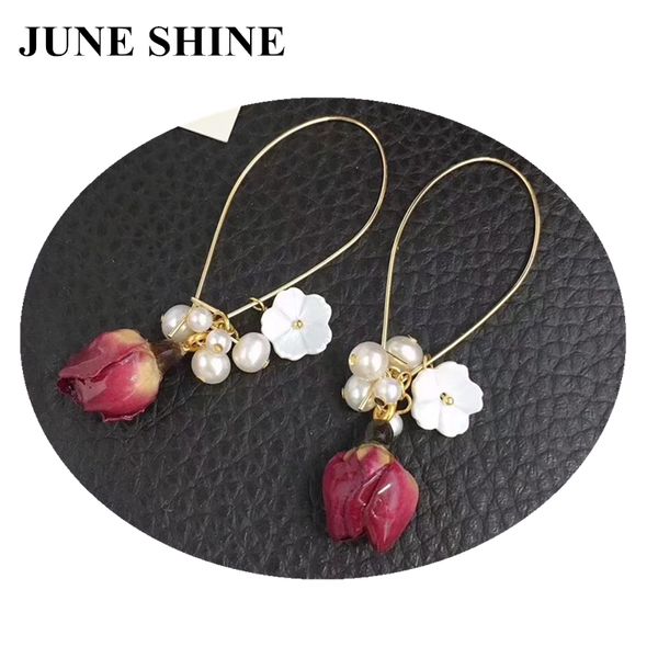 

de001 rose pearl drop earrings,real pearl,freshwater pearl, Golden;silver