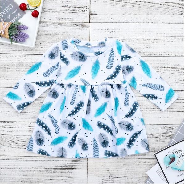 

девушка рождество перо печатных с длинным рукавом платье детские весна и осень шею платья юбки детская одежда zht 097, Red;yellow