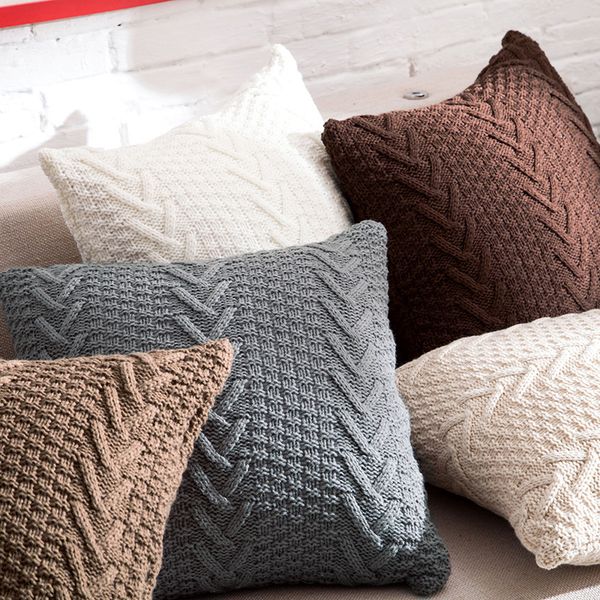 Decorative Knitted Cushion Covers 45cm X 45cm Indoor Square Pillow