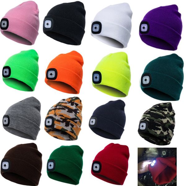 

led шапочки cap hat 17 цвета трикотажный теплая фара с капюшоном череп шапочка cap туризм отдых бег шапочка xmas party hats hh7-1831