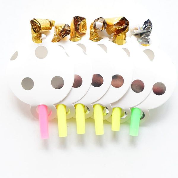 

6pcs/lot silver dot cartoon funny whistles childrens birthday party blowing dragon blowout baby kids birthday party decoration