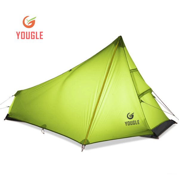 

yougle lightweight 15d nylon single person one man backpacking tent trekking camping canopy travel 3 season silicone coated