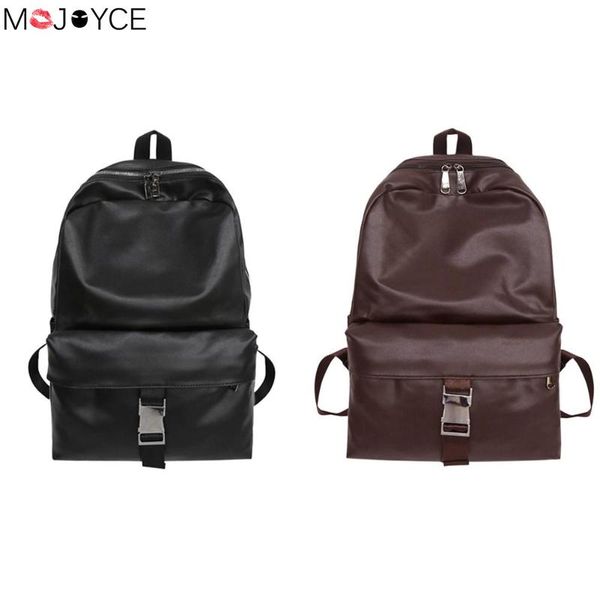 

preppy style backpack men teen casual daypack school rucksack pu leather shoulder bags large capacity useful travel bags