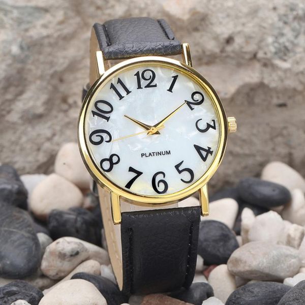 

digital numbers watches 2017 watches women clock pu leather ladies watch wristwatch mens reloj, Slivery;brown