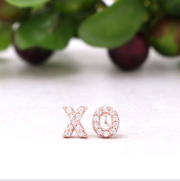 

the latest elements stud earrings gold silver rose gold "xo" studs earring wholesale, Golden;silver