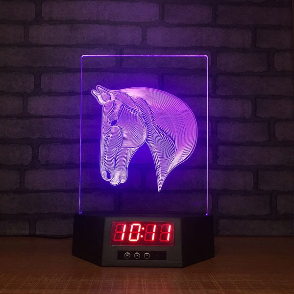 Tiermodelle 3D Illusion Nachtlichter LED 7 Farbwechsel Schreibtischlampe Home Decor #R42