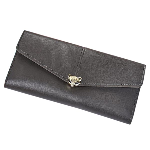 

women fashion leather leisure clutch bag long purse, Red;black