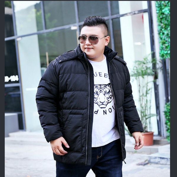 

8xl 6xl 5xl 4xl 2018 thicken warm winter duck down jacket for men fur collar parkas hooded coat plus size overcoat western style, Black
