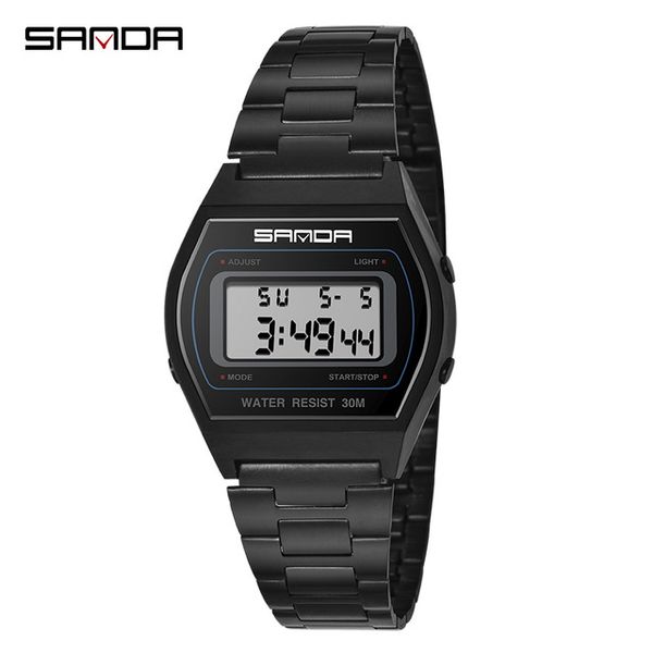 

sanda fashion sport watches men waterproof led digital watches black gold silver wristwatches clock men relogio masculino 406, Slivery;brown