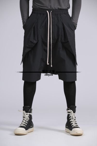 

2018 new fashion stereoscopic wing side pocket loose loose five points trousers casual shorts plus size clothing 27-46, White;black