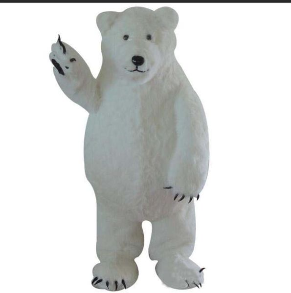 

2018 горячий новый заказ белый белый белый медведь костюм талисмана белый медведь талисман пользовательские, Red;yellow