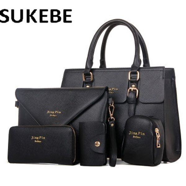 

2017 new fashion 5pcs/set women handbags designer pu leather women bag set shoulder bag set