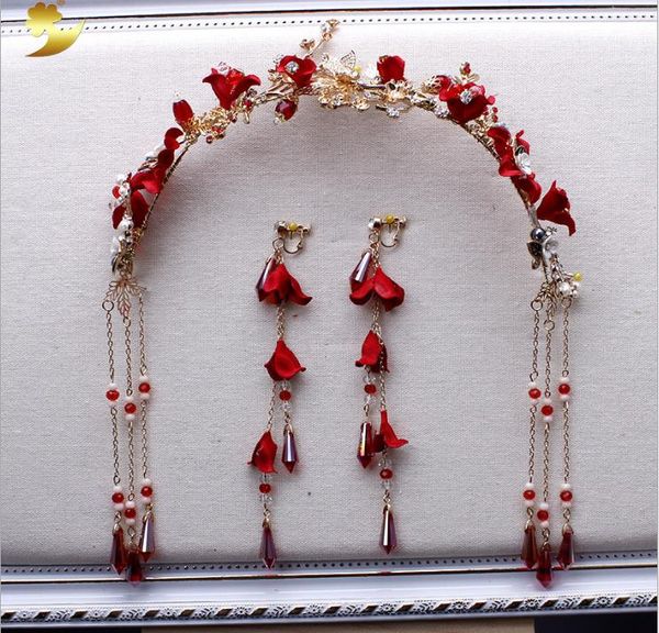 

2018 новый китайский невеста головной убор костюм кисточкой волос коронет, Silver