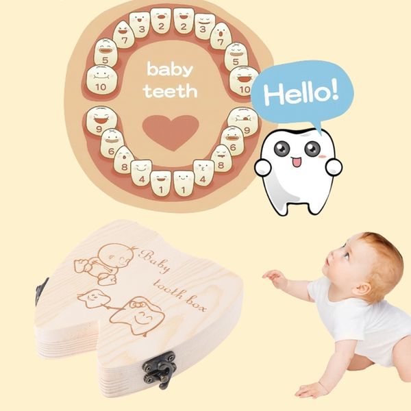 

collecting creative gift wood baby girl boy tooth organizer boxes save deciduous teeth storage keepsakes announcements