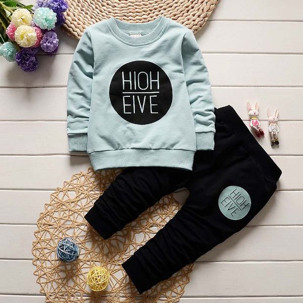 

cola spring autumn baby boy girl clothes set children clothing sets kids +pants sport suit 2pcs clothes toddler outfits, White