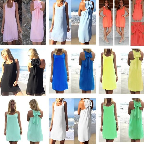 

summer women chiffon dresses multicolor dress casual sleeveless shirt dress new fashion dress for women t2i290, Blue;gray