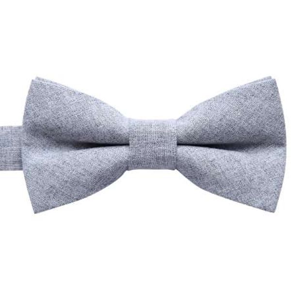 

adjustable solid cotton formal bowtie men butterfly wedding party bowtie pre-tied bow tie, Black;gray