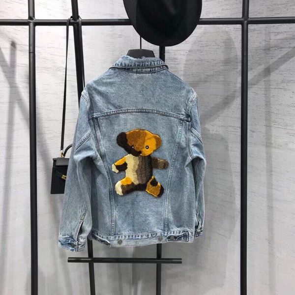 

casual slim mens denim jacket little bear letter embroidery bomber jacket men cowboy men's jean jacket chaqueta hombre, Black;brown