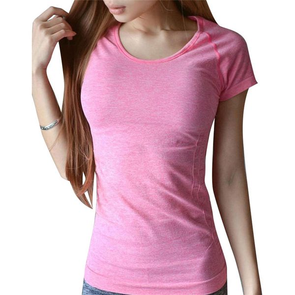 

women professional fitness sports quick-drying perspicuousness short-sleeve exercise clothes t-shirt running outdoor, White;red