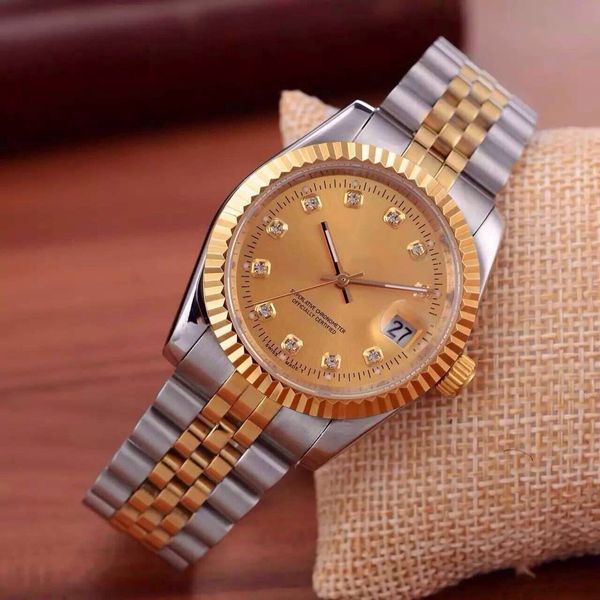 

2020 бренд календарь топ роскошные часы мужчины черный лавровый дизайнер алмаз часы высокого качества оптовой женщины платье розового золота часы Релох Mujer