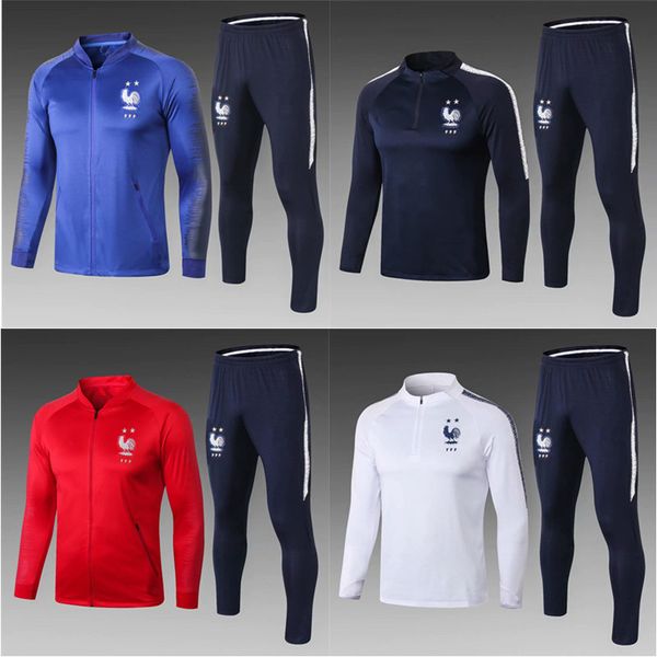 

2018 france urvetement foot kit 18 19 pogba griezmann mbappe france jacket et football training uit long leeve track uit port wear