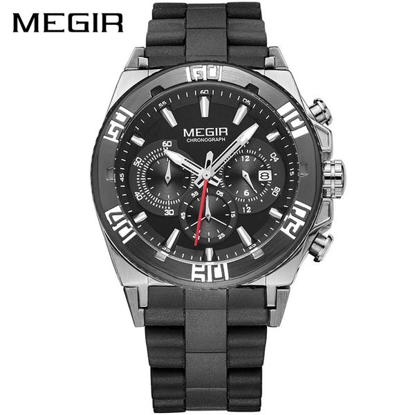 

original men watch chronograph multifunction wristwatch 3d dial quartz watches men clock relojes hombre, Slivery;brown